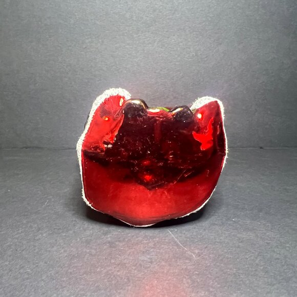 Vintage Large Hand Painted Glitter Blown Glass Santa Claus Christmas Ornament 6" - Picture 6 of 6